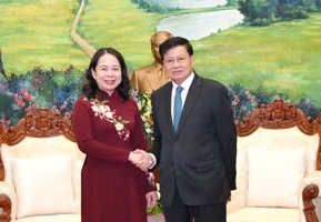 President Thongloun Welcomes Vietnamese Vice President